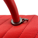 シャネル CHANEL ココハンドル29 Vステッチ A92991 28番台 レッド シルバー金具 キャビアスキン レディース ショルダーバッグ