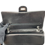 シャネル CHANEL 2.55ラージフラップバッグ A37587 13番台 ブラック シルバー金具 ラムスキン レディース ショルダーバッグ