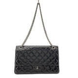 シャネル CHANEL 2.55ラージフラップバッグ A37587 13番台 ブラック シルバー金具 ラムスキン レディース ショルダーバッグ