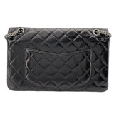 シャネル CHANEL 2.55ラージフラップバッグ A37587 13番台 ブラック シルバー金具 ラムスキン レディース ショルダーバッグ