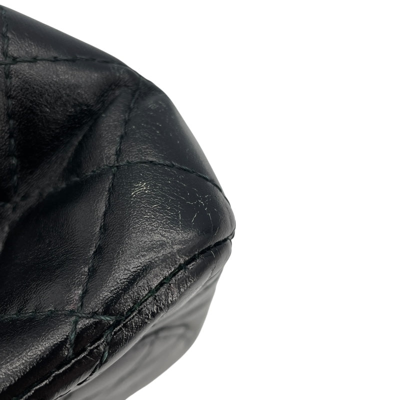 シャネル CHANEL 2.55ラージフラップバッグ A37587 13番台 ブラック シルバー金具 ラムスキン レディース ショルダーバッグ