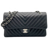 シャネル CHANEL Vステッチ チェーン ショルダー A01166 30番台 ブラック　シルバー金具 ラムスキン レディース ショルダーバッグ