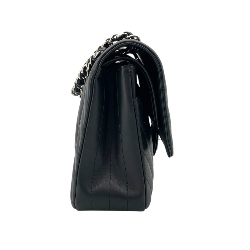 シャネル CHANEL Vステッチ チェーン ショルダー A01166 30番台 ブラック　シルバー金具 ラムスキン レディース ショルダーバッグ