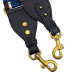 クリスチャン・ディオール Christian Dior ロゴショルダーストラップ ブルー×ブラック×レッド キャンバス/レザー レディース ショルダーストラップ