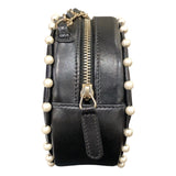 シャネル CHANEL ミニラウンドチェーン ブラック/ゴールド金具 ラム･フェイクパール レディース ショルダーバッグ