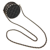 シャネル CHANEL ミニラウンドチェーン ブラック/ゴールド金具 ラム･フェイクパール レディース ショルダーバッグ