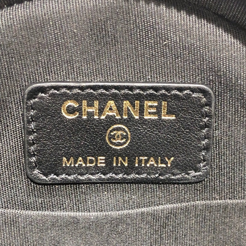 シャネル CHANEL ミニラウンドチェーン ブラック/ゴールド金具 ラム･フェイクパール レディース ショルダーバッグ