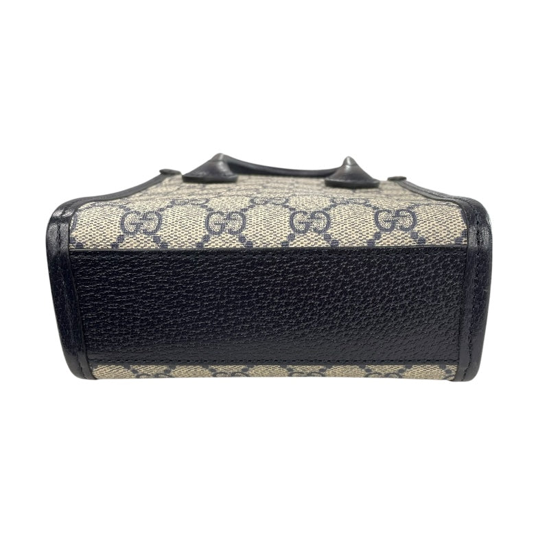 グッチ GUCCI インターロッキングG ミニトート 671623 ネイビー GGスプリーム レディース ショルダーバッグ