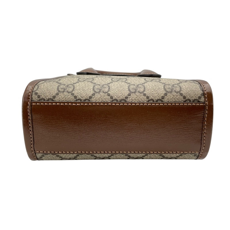 グッチ GUCCI インターロッキングG ミニトート 611623 ブラウン GGスプリーム レディース ショルダーバッグ