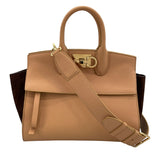 サルヴァトーレ・フェラガモ Salvatore Ferragamo スタジオ2WAYバッグ ベージュ×ブラウン レザー レディース ショルダーバッグ