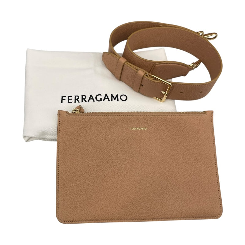 サルヴァトーレ・フェラガモ Salvatore Ferragamo スタジオ2WAYバッグ ベージュ×ブラウン レザー レディース ショルダーバッグ
