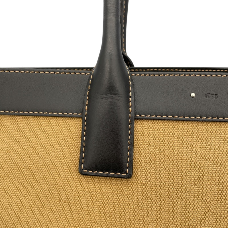 ベルルッティ Berluti フォーエバーロッジトート ベージュxブラック キャンバス/レザー メンズ トートバッグ