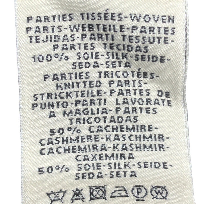 エルメス HERMES シルク切替半袖ニットシャツ カシミヤ レディース 半袖Ｔシャツ