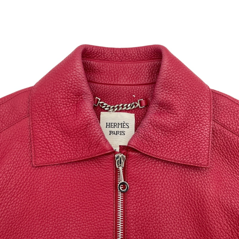 エルメス HERMES ディアスキンレザーブルゾン ボルドー レザー レディース ブルゾン