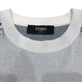 フェンディ FENDI FFスリーブニットセーター FZX005 ホワイト コットン メンズ ニット