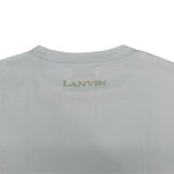 ランバン LANVIN デザイン刺繡Tシャツ ブルー コットン メンズ 半袖Ｔシャツ