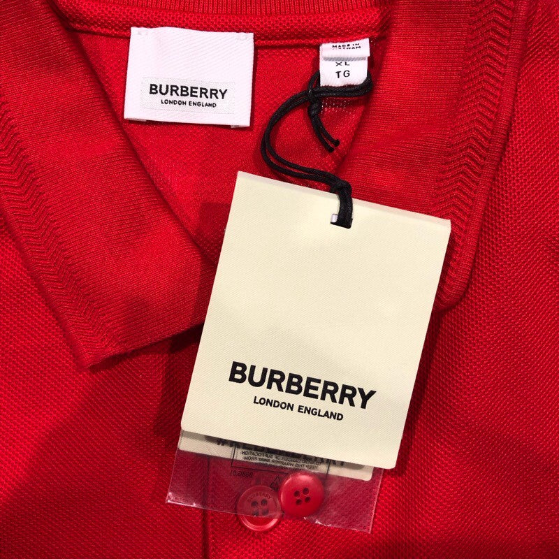 バーバリーロンドン BURBERRY LONDON ロゴ刺繍ポロシャツ 8078089 レッド コットン メンズ ポロシャツ