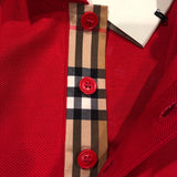 バーバリーロンドン BURBERRY LONDON ロゴ刺繍ポロシャツ 8078089 レッド コットン メンズ ポロシャツ
