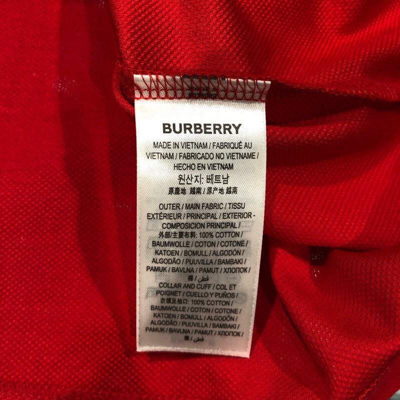 バーバリーロンドン BURBERRY LONDON ロゴ刺繍ポロシャツ 8078089 レッド コットン メンズ ポロシャツ