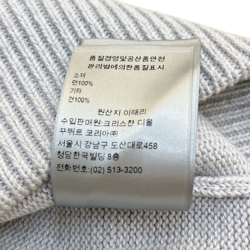 クリスチャン・ディオール Christian Dior オブリークラインニットセーター 113M638AT187 グレー コットン メンズ セーター