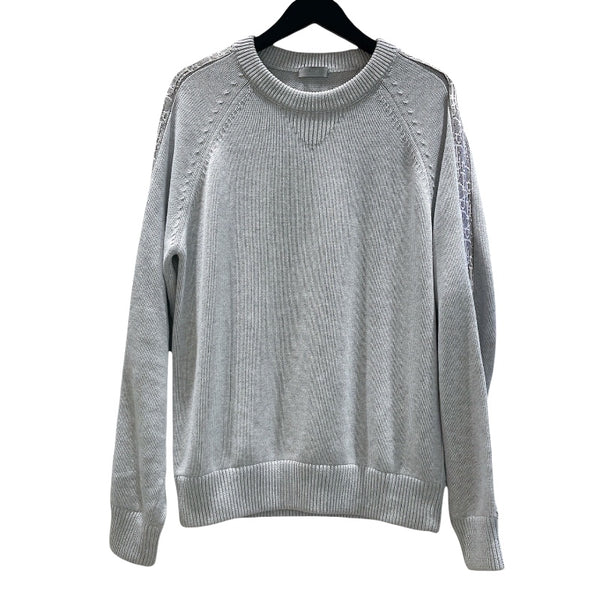 クリスチャン・ディオール Christian Dior オブリークラインニットセーター 113M638AT187 グレー コットン メンズ セーター