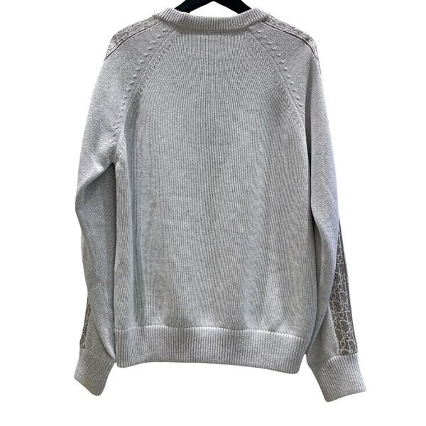 クリスチャン・ディオール Christian Dior オブリークラインニットセーター 113M638AT187 グレー コットン メンズ セーター