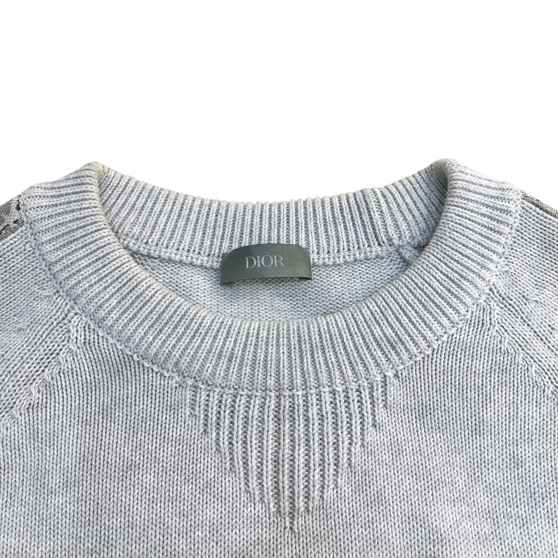 クリスチャン・ディオール Christian Dior オブリークラインニットセーター 113M638AT187 グレー コットン メンズ セーター