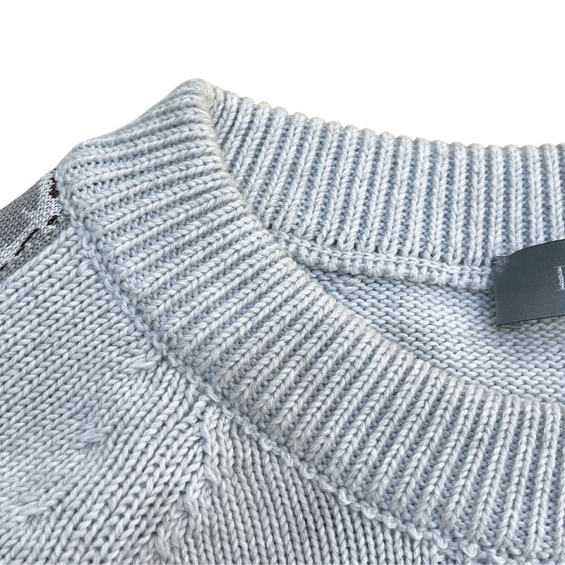クリスチャン・ディオール Christian Dior オブリークラインニットセーター 113M638AT187 グレー コットン メンズ セーター