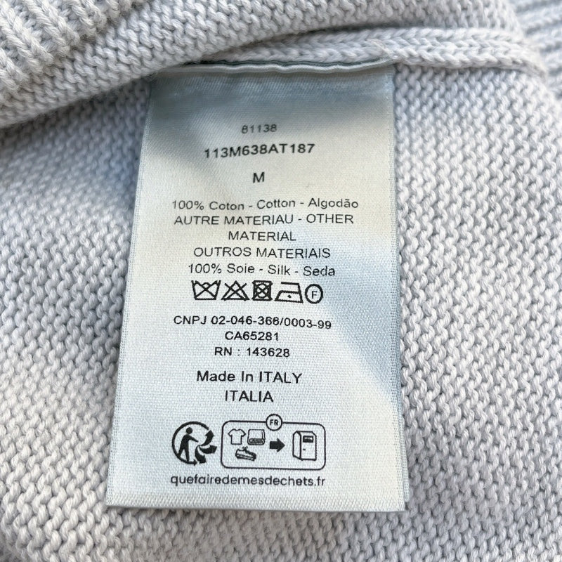 クリスチャン・ディオール Christian Dior オブリークラインニットセーター 113M638AT187 グレー コットン メンズ セーター