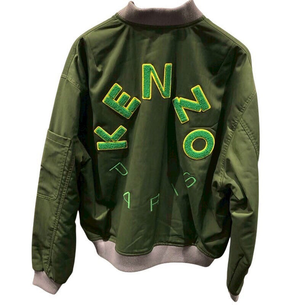 ケンゾー KENZO ロゴワッペンボンバージャケット FC65BL1279OC カーキ ポリエステル メンズ スタジャン