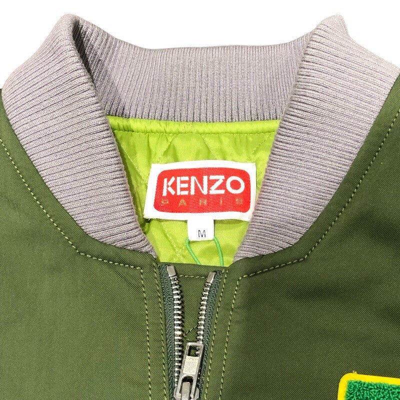 ケンゾー KENZO ロゴワッペンボンバージャケット FC65BL1279OC カーキ ポリエステル メンズ スタジャン