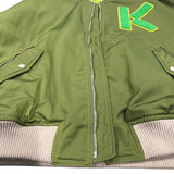 ケンゾー KENZO ロゴワッペンボンバージャケット FC65BL1279OC カーキ ポリエステル メンズ スタジャン