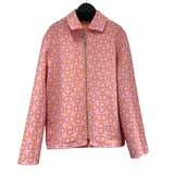 エルメス HERMES カシミヤジップショートコート 3E0134D1 ピンク カシミヤ レディース ステンカラーコート