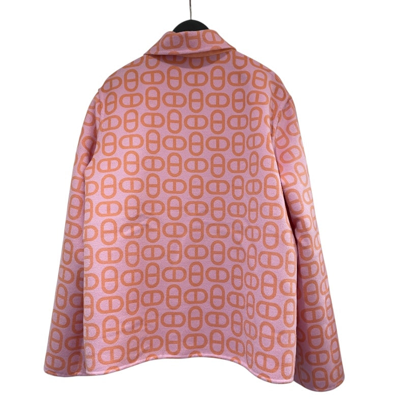 エルメス HERMES カシミヤジップショートコート 3E0134D1 ピンク カシミヤ レディース ステンカラーコート