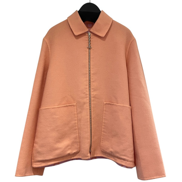 エルメス HERMES カシミヤジップショートコート 3E0134D1 ピンク カシミヤ レディース ステンカラーコート