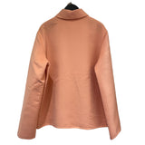 エルメス HERMES カシミヤジップショートコート 3E0134D1 ピンク カシミヤ レディース ステンカラーコート