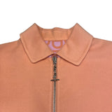 エルメス HERMES カシミヤジップショートコート 3E0134D1 ピンク カシミヤ レディース ステンカラーコート