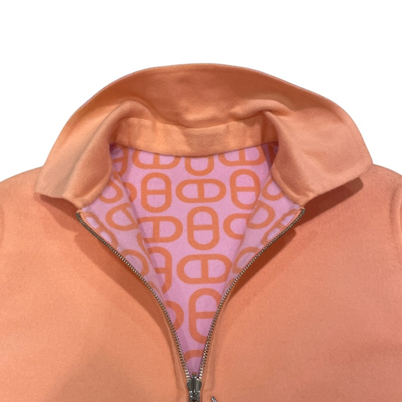 エルメス HERMES カシミヤジップショートコート 3E0134D1 ピンク カシミヤ レディース ステンカラーコート