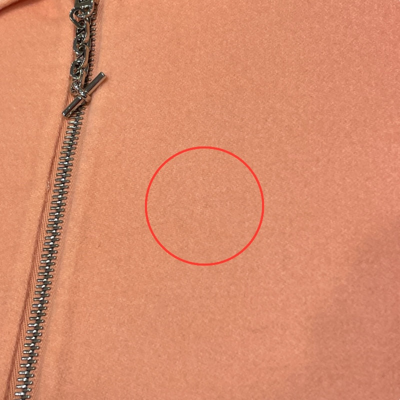 エルメス HERMES カシミヤジップショートコート 3E0134D1 ピンク カシミヤ レディース ステンカラーコート