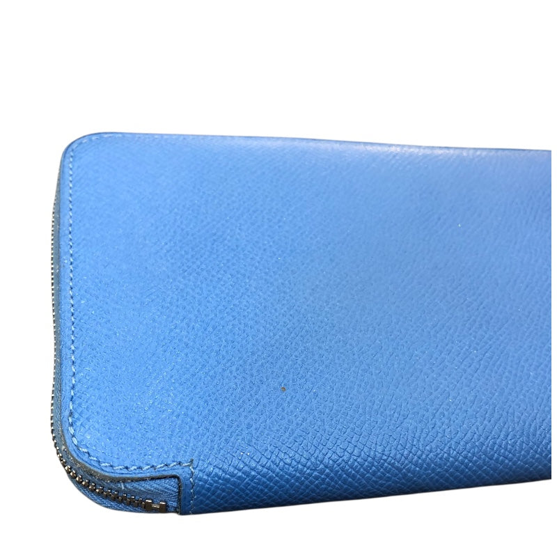 エルメス HERMES アザップロングシルクイン T刻 ブルーパラダイス エプソン レディース 長財布