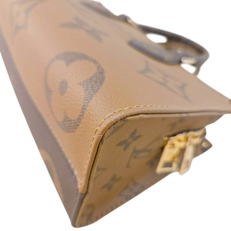 ルイ・ヴィトン LOUIS VUITTON オンザゴーEW M46653 ブラウン ゴールド金具 モノグラム・ジャイアント・リバース レディース トートバッグ
