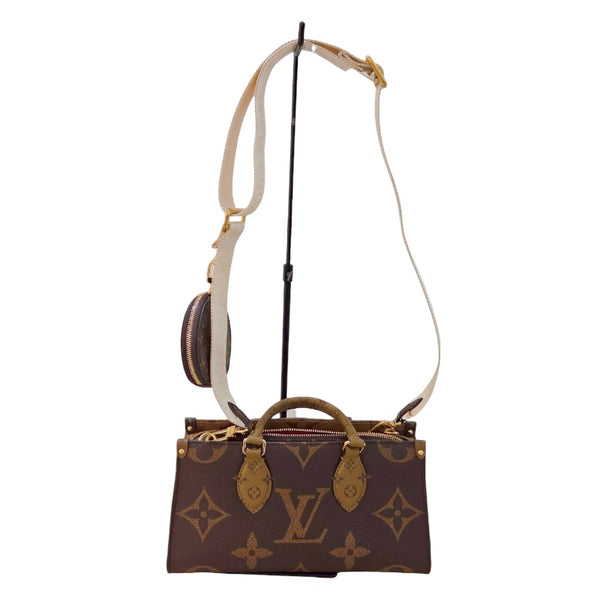 ルイ・ヴィトン LOUIS VUITTON オンザゴーEW M46653 ブラウン ゴールド金具 モノグラム・ジャイアント・リバース レディース トートバッグ