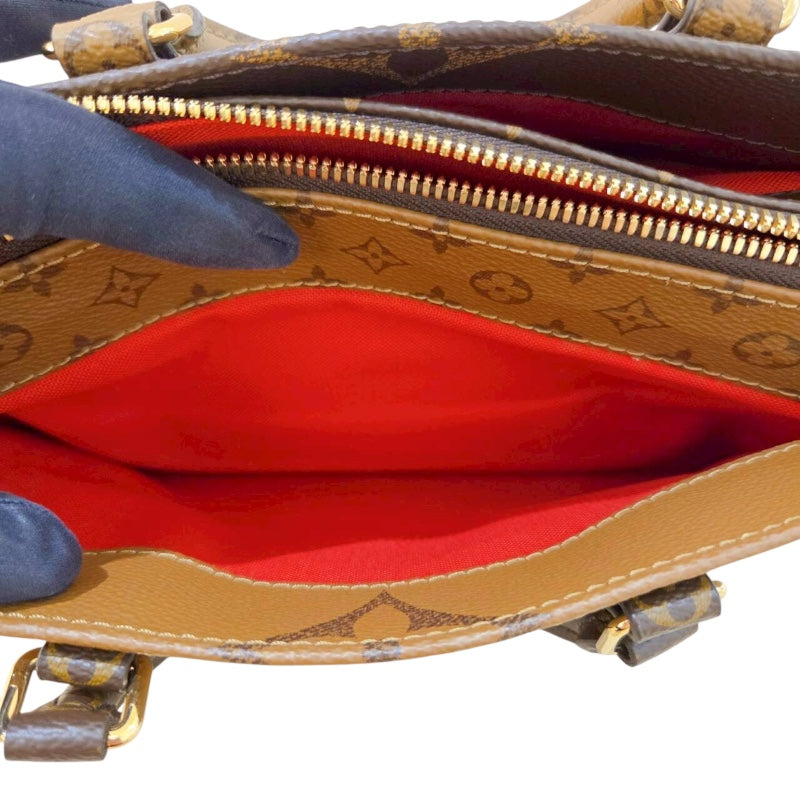 ルイ・ヴィトン LOUIS VUITTON オンザゴーEW M46653 ブラウン ゴールド金具 モノグラム・ジャイアント・リバース レディース トートバッグ