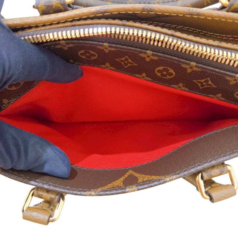 ルイ・ヴィトン LOUIS VUITTON オンザゴーEW M46653 ブラウン ゴールド金具 モノグラム・ジャイアント・リバース レディース トートバッグ