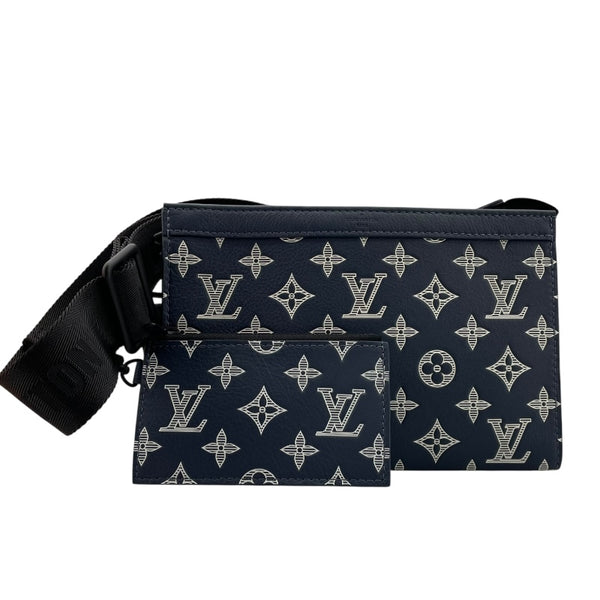 ルイ・ヴィトン LOUIS VUITTON ガストンウェアラブルウォレット M83384 インクブルー モノグラム・シャドウ メンズ ショルダーバッグ
