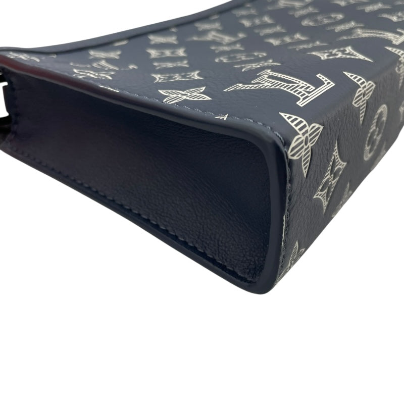 ルイ・ヴィトン LOUIS VUITTON ガストンウェアラブルウォレット M83384 インクブルー モノグラム・シャドウ メンズ ショルダーバッグ