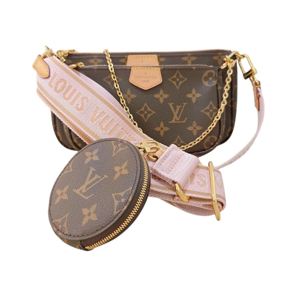 ルイ・ヴィトン LOUIS VUITTON ミュルティ・ポシェット・アクセソワール M44840 ブラウン　ピンク モノグラム レディース ショルダーバッグ