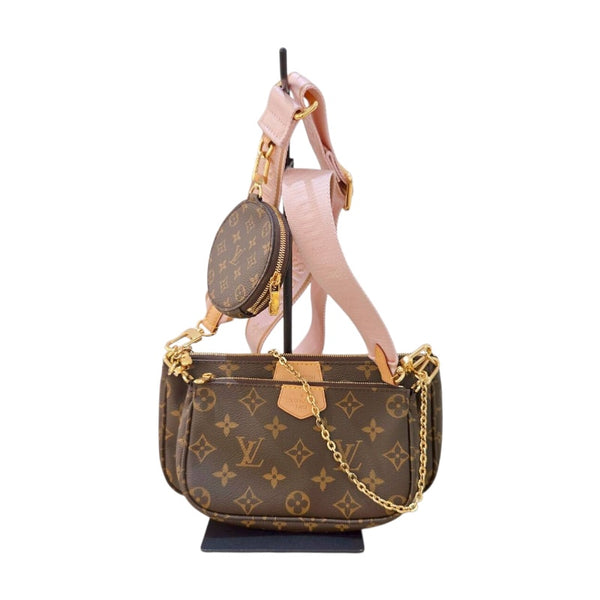 ルイ・ヴィトン LOUIS VUITTON ミュルティ・ポシェット・アクセソワール M44840 ブラウン　ピンク モノグラム レディース ショルダーバッグ