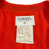 シャネル CHANEL ココマークノーカラージャケット P04542 オレンジ ツイード レディース テーラードジャケット