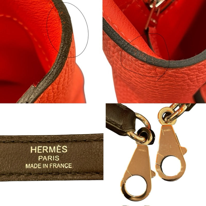 エルメス HERMES サックヴァンキャトル29 Y刻 ルージュビヴォワンヌ・ノワール/シルバー金具 トゴ・スイフト レディース ハンドバッグ
